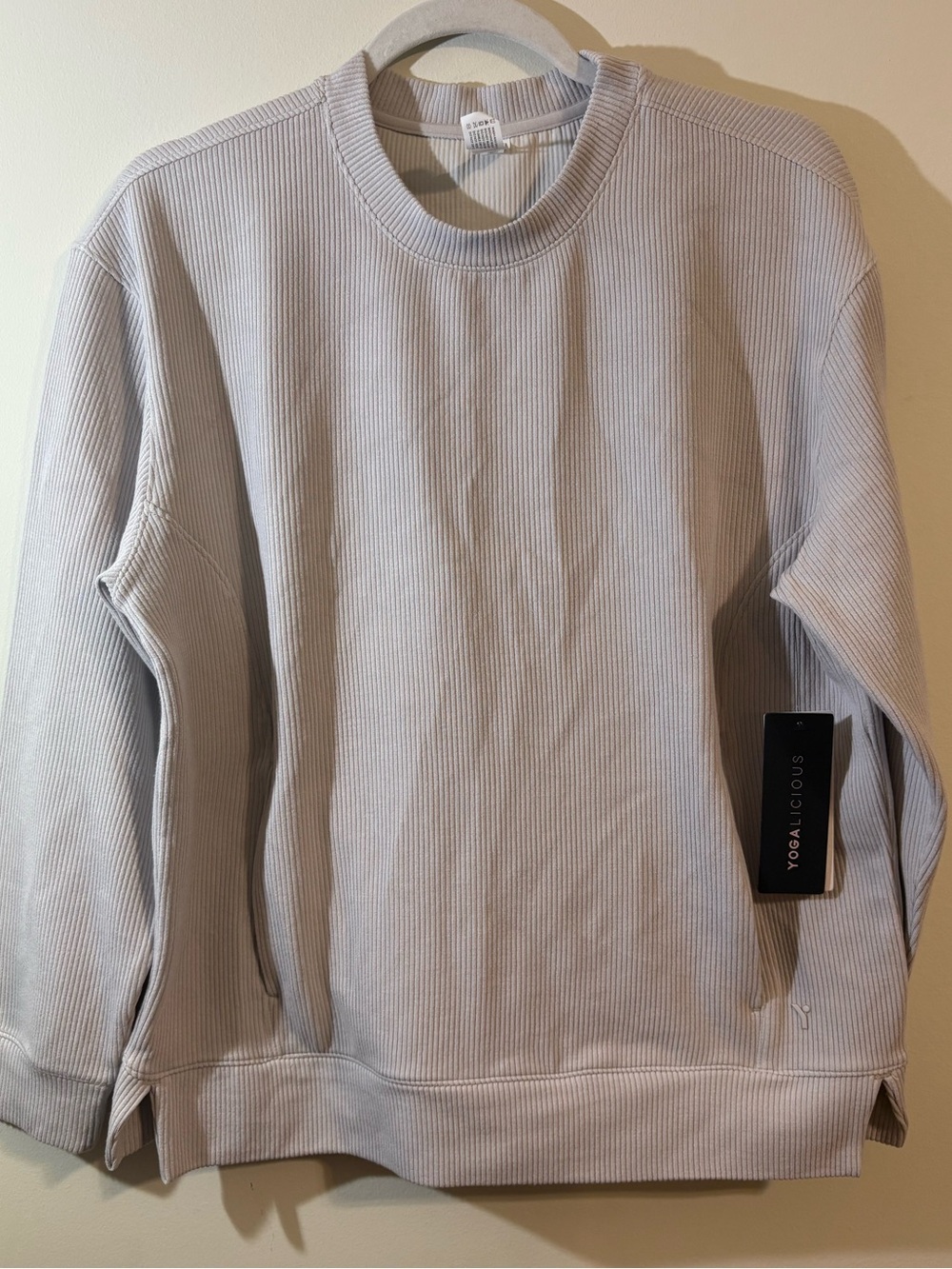Yogalicious Sweater pullover women’s medium Scuba Rib Amaya Pullover Shadow Rock